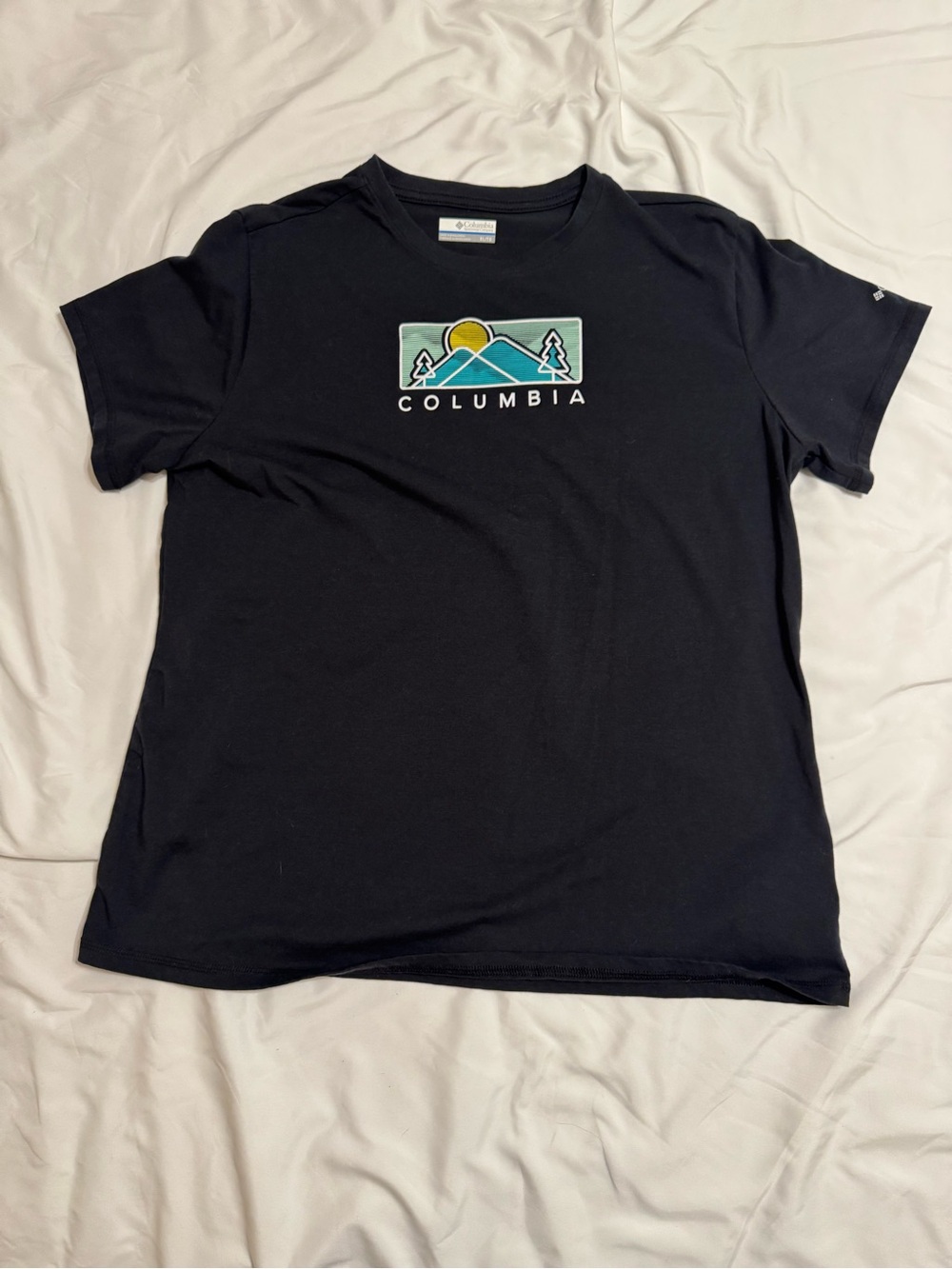 Columbia Kids Black Short-Sleeve Tee with Mountain Graphic